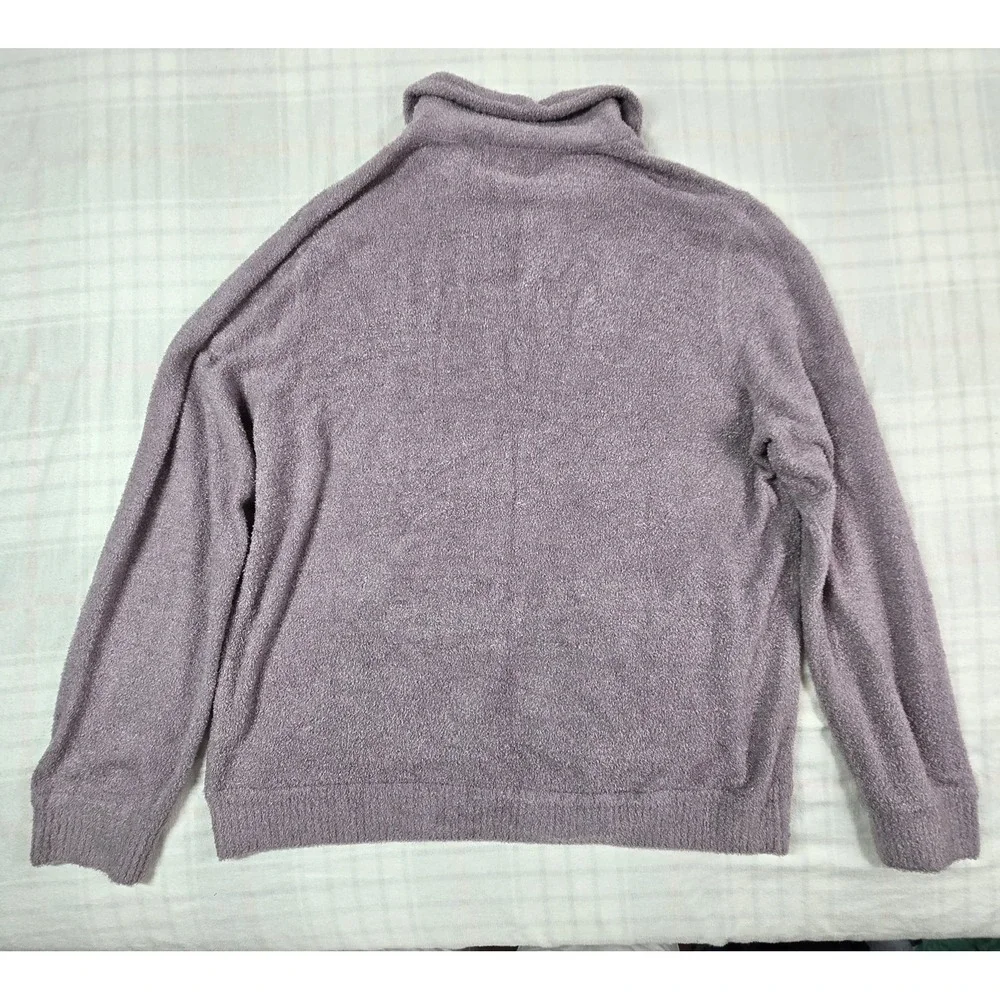 Barefoot Dreams Sweater CozyChic Lite Fleece Full Zip Jacket Collared Purple 1X